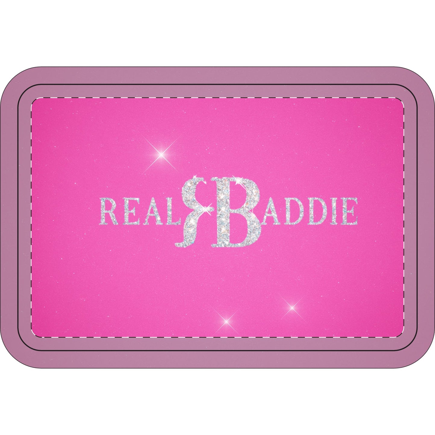 Toilet Three-Piece Set - 'Real Baddie' Pink Bathroom Rug & Lid Cover Set