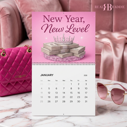 2026 Pink Motivational Wall Calendar