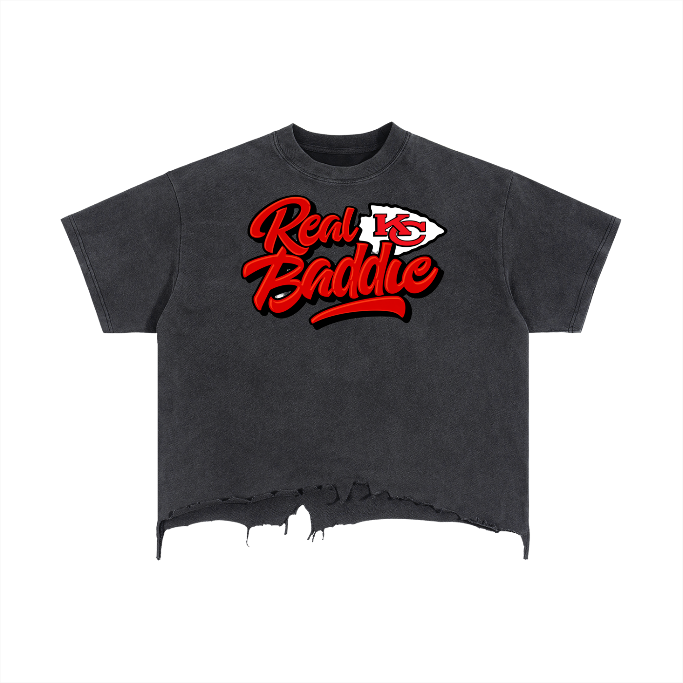 Vintage Wash Boxy Distressed Hem T-Shirt