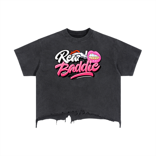 Vintage Wash Boxy Distressed Hem T-Shirt