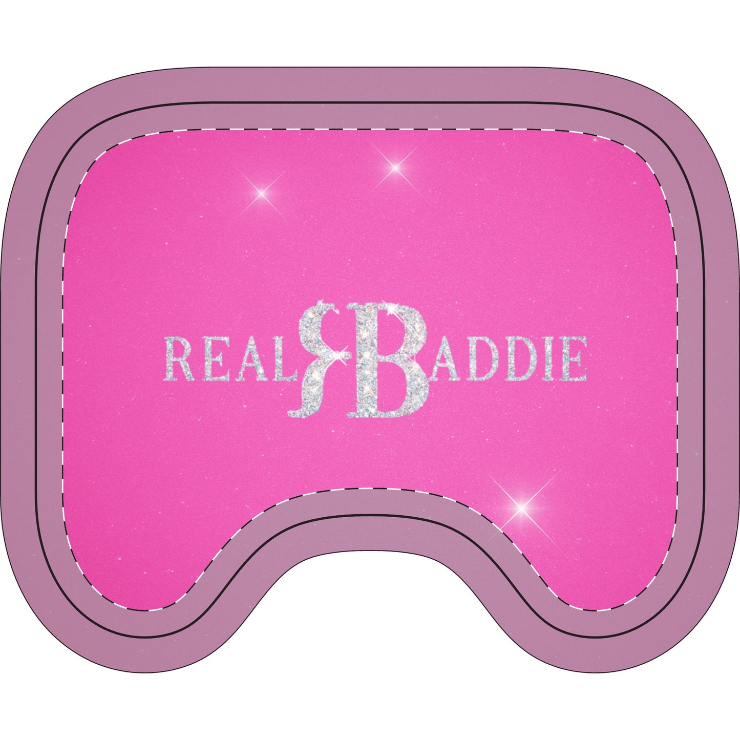 Toilet Three-Piece Set - 'Real Baddie' Pink Bathroom Rug & Lid Cover Set