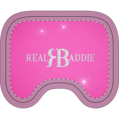 Toilet Three-Piece Set - 'Real Baddie' Pink Bathroom Rug & Lid Cover Set
