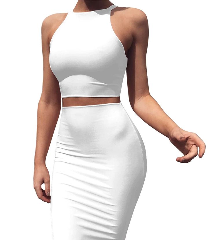 Sleeveless Two-Piece Compression Body Shaping Dress Set
