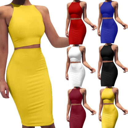 Sleeveless Two-Piece Compression Body Shaping Dress Set