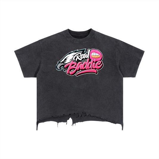 Vintage Wash Boxy Distressed Hem T-Shirt