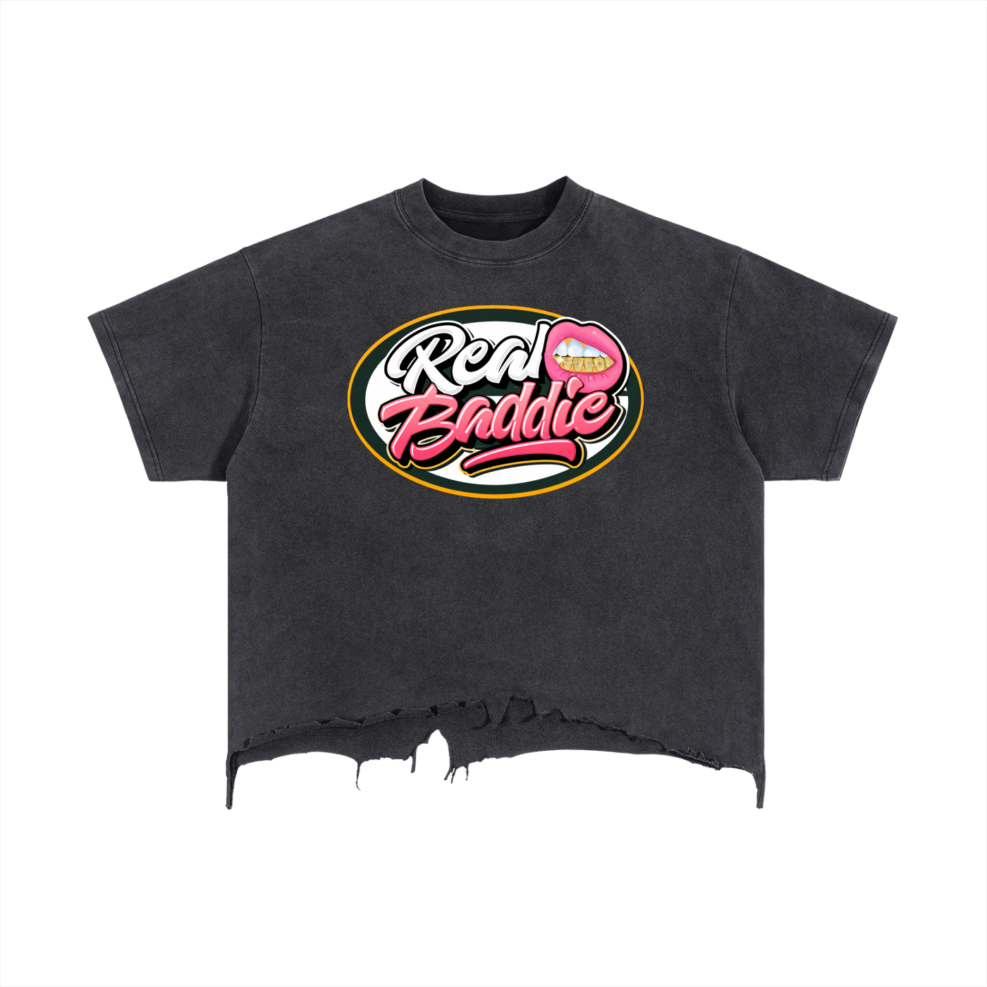 Vintage Wash Boxy Distressed Hem T-Shirt