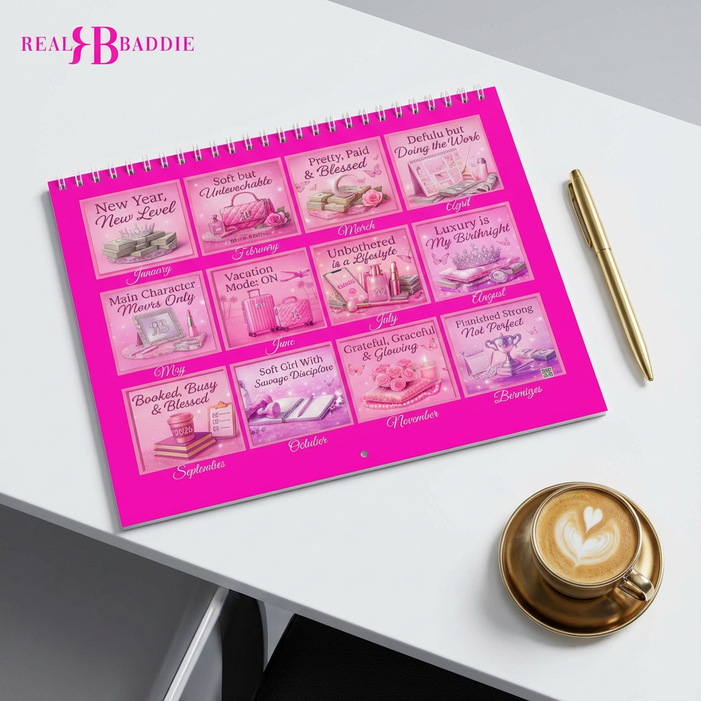 2026 Pink Motivational Wall Calendar