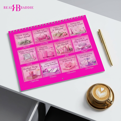 2026 Pink Motivational Wall Calendar