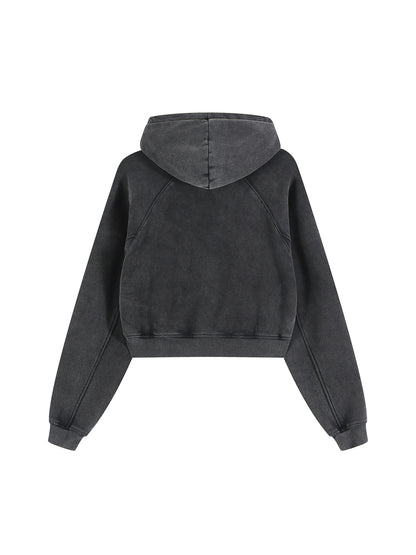 Snow Washed Cropped Hoodie